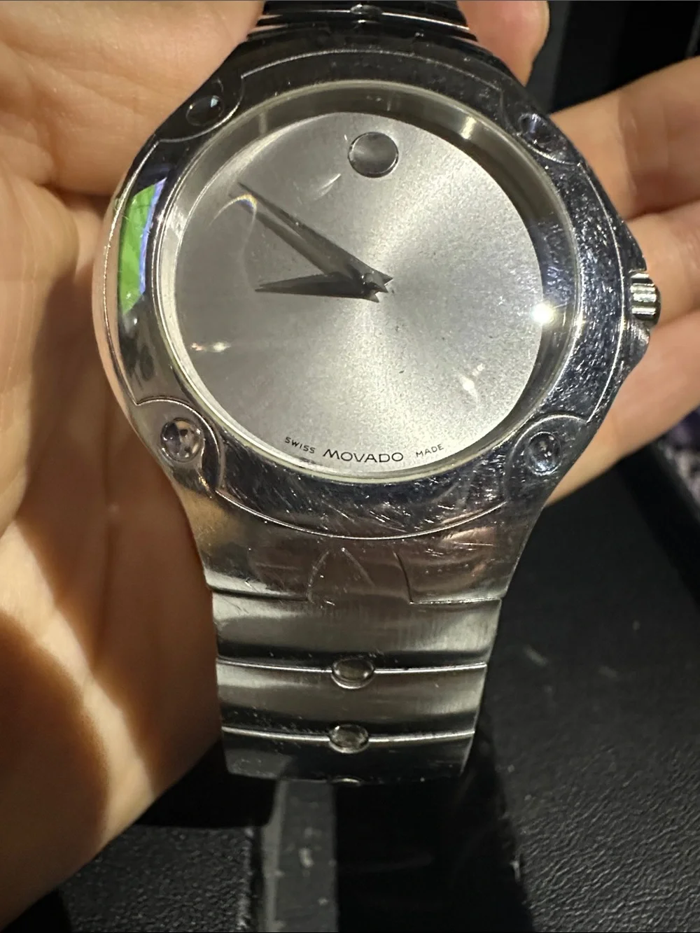Movado Men's Silver Sport SE MAN/UNISEX Stainless Steel Watch 7 Inch L 18Long